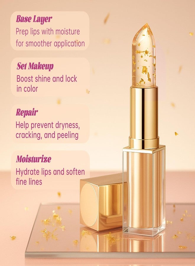 إيلهو أحمر شفاه إيلهو 2 قطعة متغير اللون، أحمر شفاه شفاف متغير اللون، مرطب شفاه مقاوم للانتقال مع رقائق ذهبية في الداخل، يدوم حتى 12 ساعة، مرطب وخفيف الوزن - Image 4